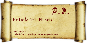 Privári Mikes névjegykártya